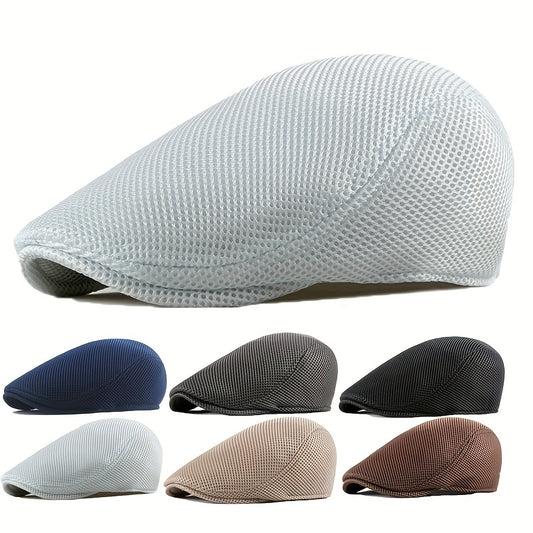 Men's Breathable Mesh Newsboy Cap for Driving