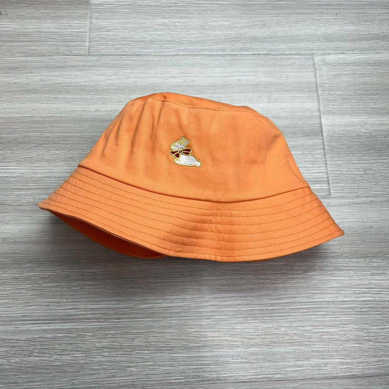 Rabbit Embroidery Bucket Hat for Women