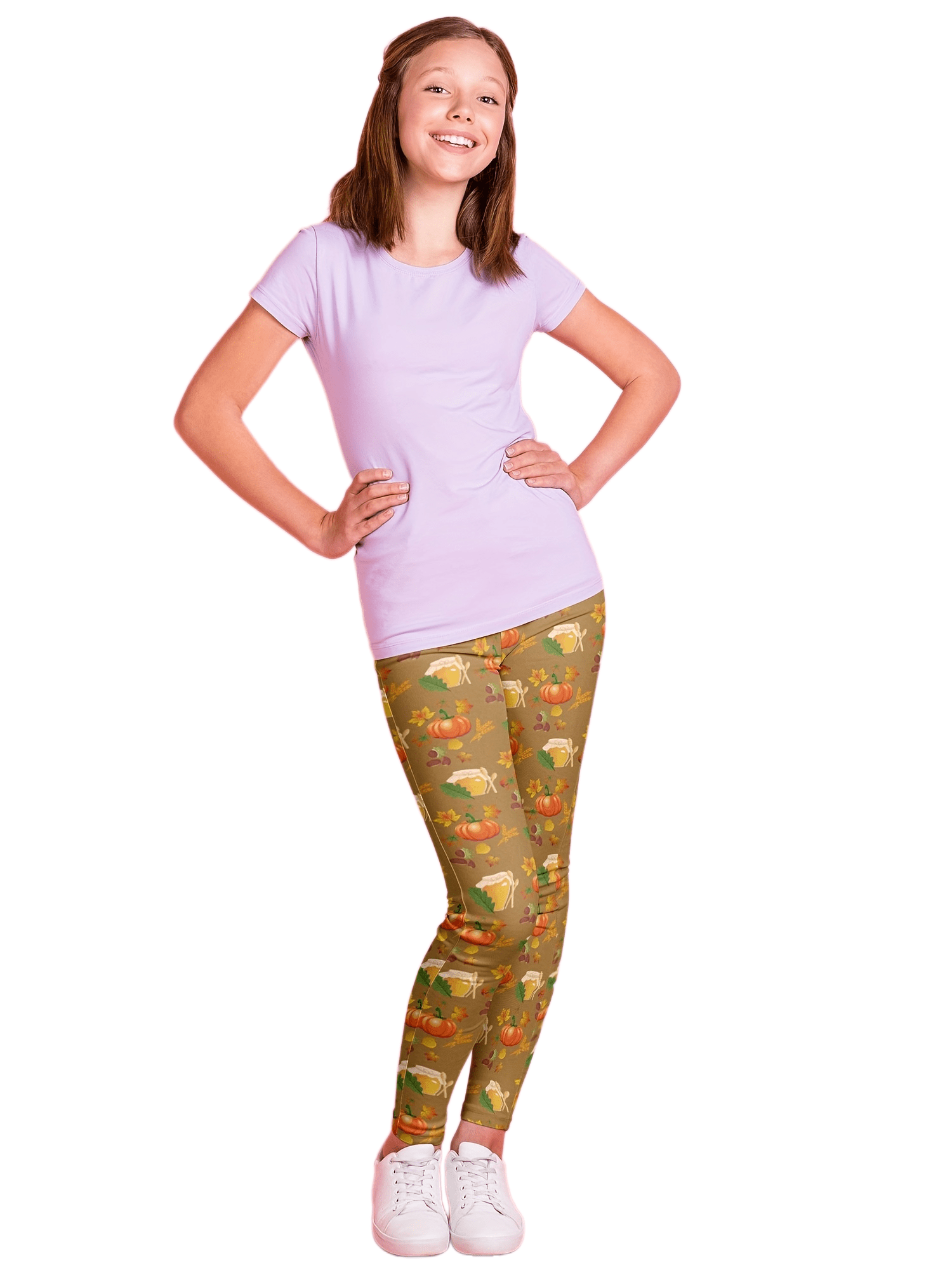 Girls Thanksgiving Turkey Print Leggings Stretch Tight Pants