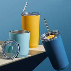 443ml Plastic Coffee Cup Portable Water Bottle for Sports Fitness