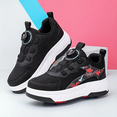 Breathable Camo Roller Skates for Kids with Adjustable Mesh