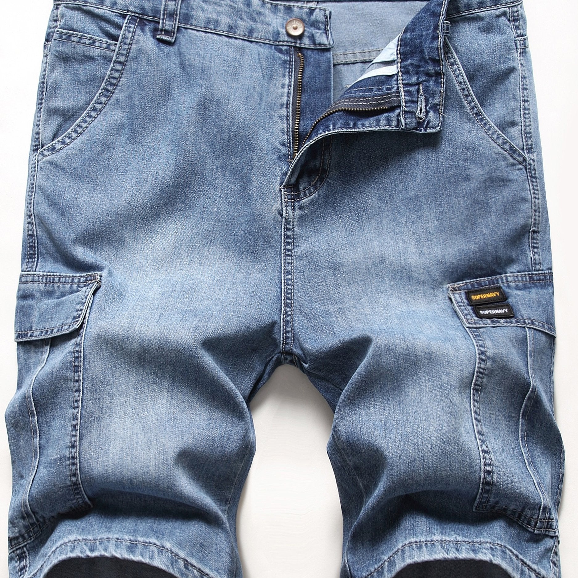 Cargo Denim Shorts Men s Classic Distressed Street Style Shorts