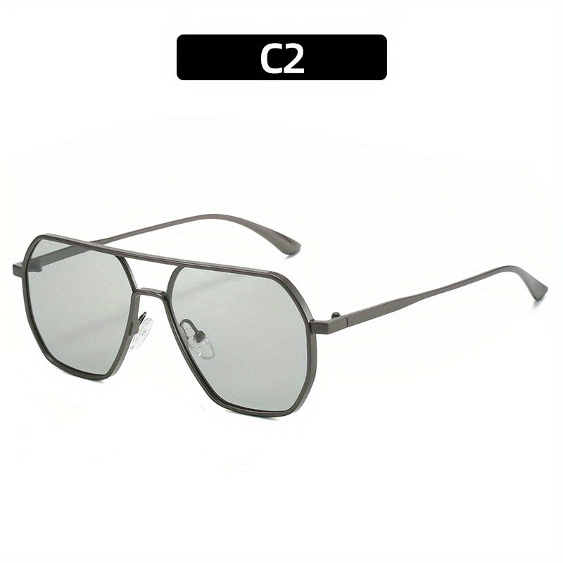 Men's Metal Polarized Polygon Sunglasses