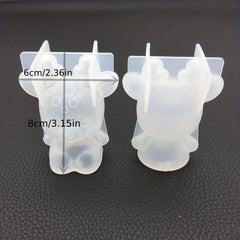 3D Mirror Christmas Deer Silicone Mold Aromatherapy Gypsum Ornament
