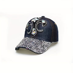 Rhinestone Cross Patch Baseball Cap Y2K Bling Dad Hat