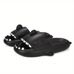 Women's Solid Cloud Shark Slides Soft Open Toe Non Slip Quick Drying Slides