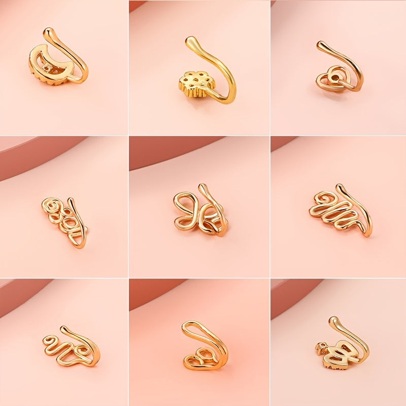 Men's Crown Shaped Nose Clip Inlaid Zircon Craft Party Gift