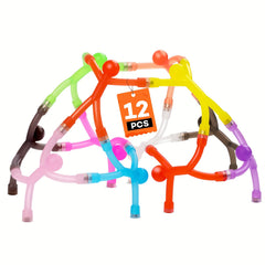 12pcs Colorful Magnetic Building Blocks for Kids - Fun Fridge & Whiteboard Toy