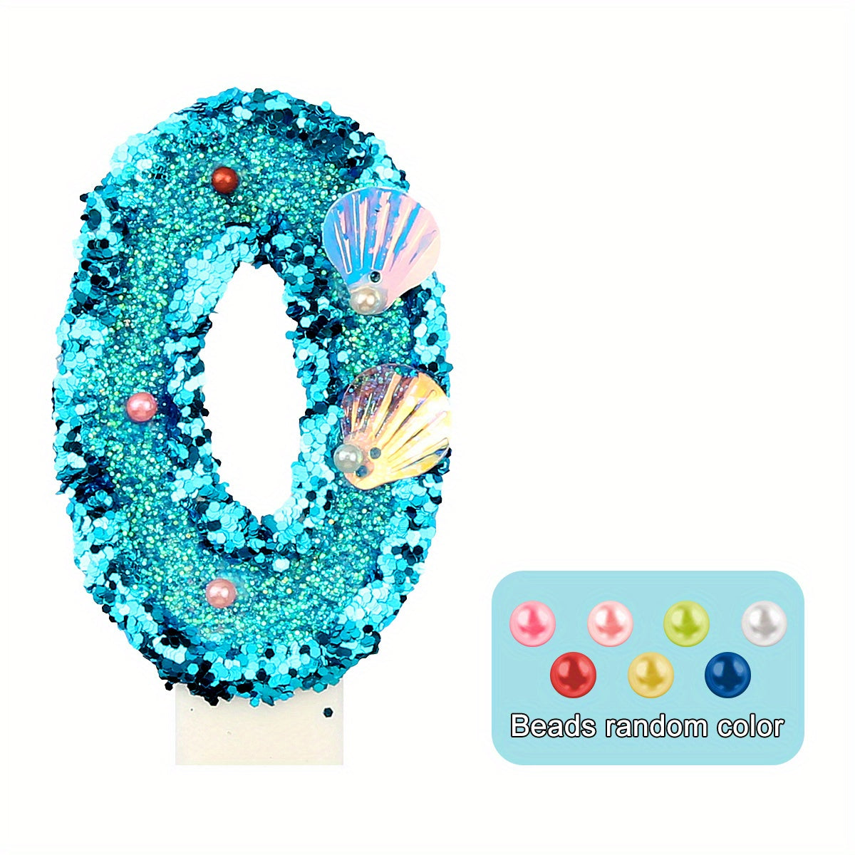 Glitter Shell Number 0-9 Birthday Candle for Sea Theme Parties