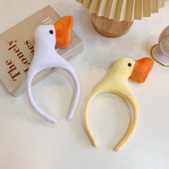 Duck Headband Plush Headdress for Girls Kids Fuzzy Women Makeup Skincare Party