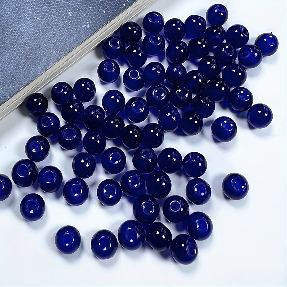 50PCS 0.32inch Natural Stone Glass Round Bead Spacer Beads
