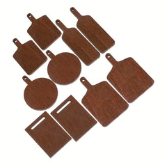 20pcs Wooden Cutting Boards for Dollhouse Accessories Light Brown Kitchen Decor