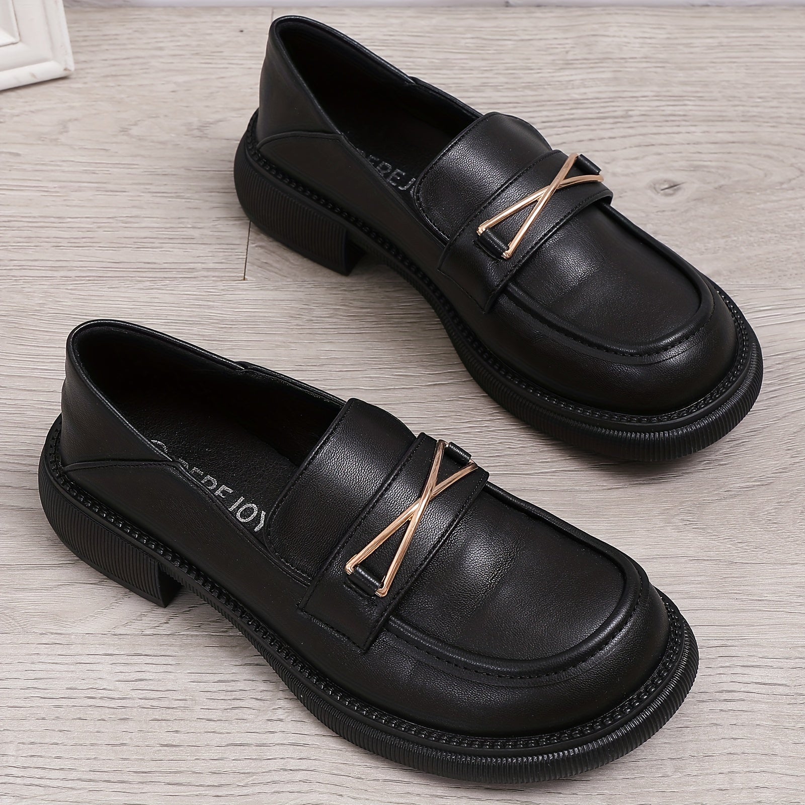 Geometric Decor Loafers Retro Slip-On Oxford Shoes