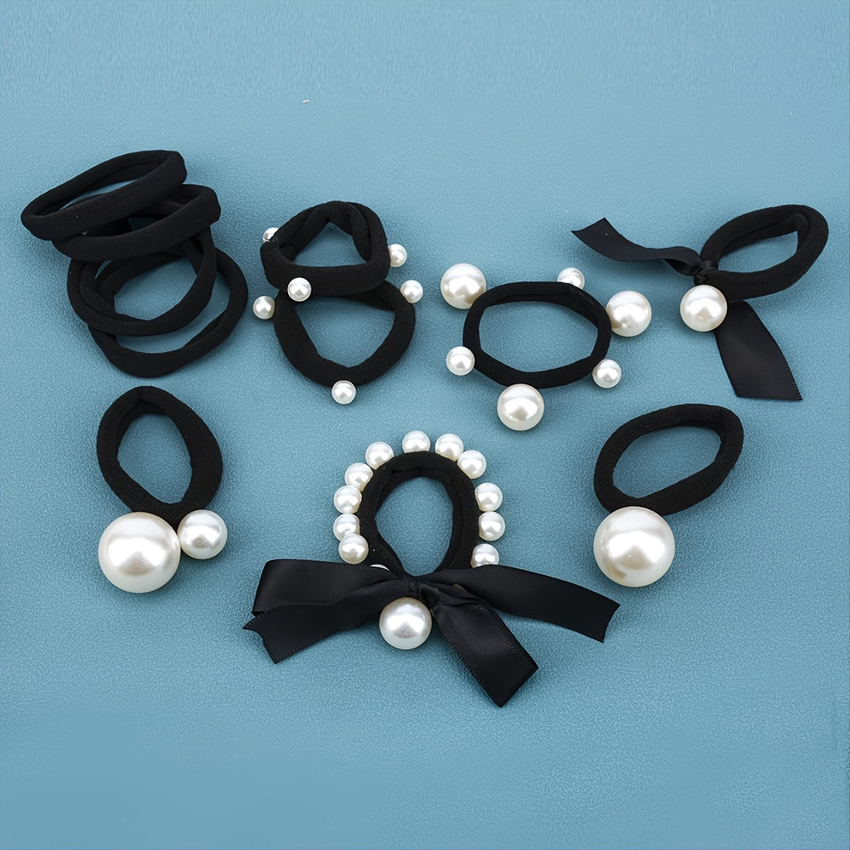 11pcs Pearl Elastic Hair Tie Headbands Hair Accessories