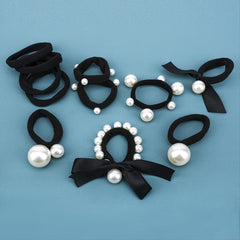 11pcs Pearl Elastic Hair Tie Headbands Hair Accessories