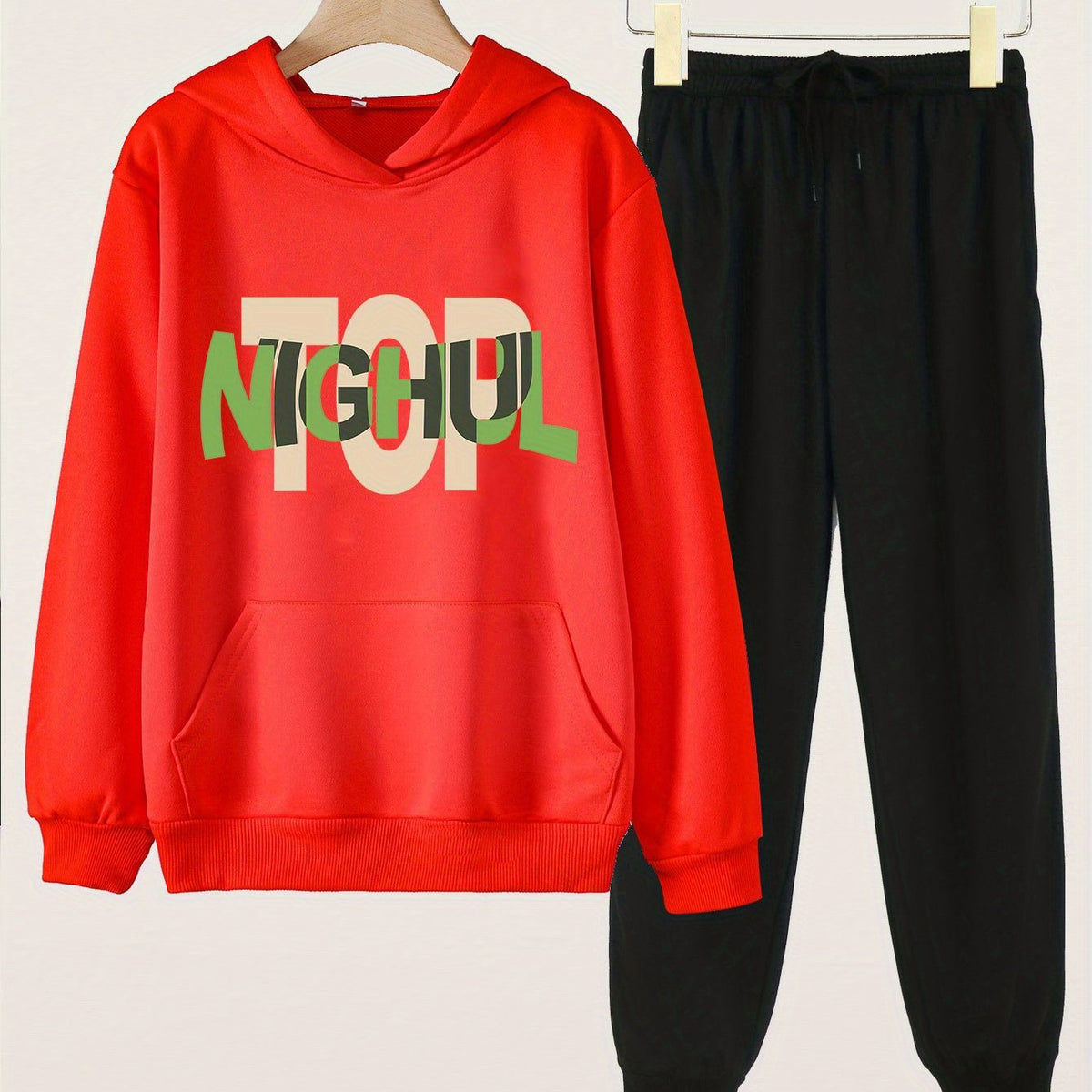 Girls Long Sleeve Hoodie & Elastic Waist Sweatpants 2pcs