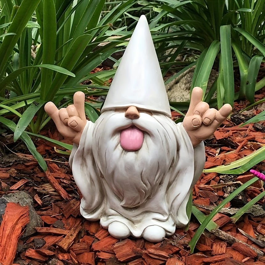 Rocker Gnome Garden Statue - Fun Addition to Garden Decor