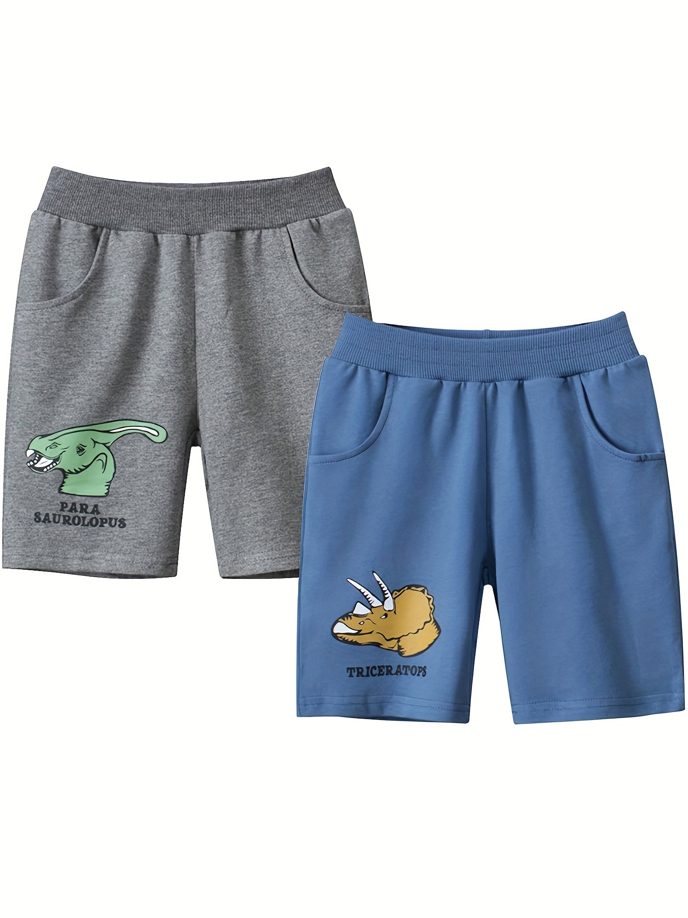 Fruitsunchen Toddler Baby Dino Shorts 2 Pack 100% Cotton Cargo Summer Shorts