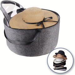 Large Felt Cowboy Hat Storage Box Dustproof Lid Closet Organization