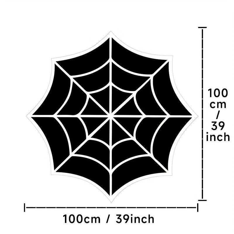 Spooky Halloween Cobweb Rug