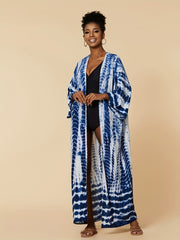 Tie Dye Cover Up Shirt V Neck Loose Fit Kimono Beachwear Boho Style Women's Swim