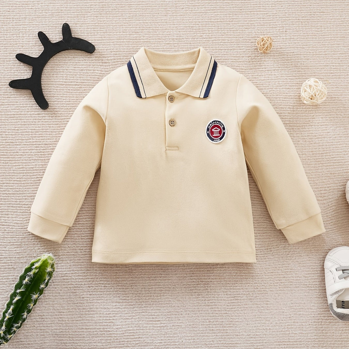 Toddler Baby Boys Lapel Pullover Top Long Sleeve Casual Sweatshirt