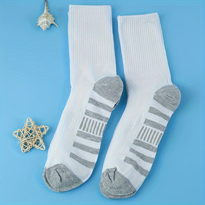 3 Pairs Geometric Pattern Socks Comfy & Mid Tube Women's Stockings