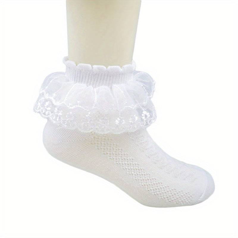 Baby Lace Solid Socks Girls Breathable Mesh Princess Sock Dance Socks