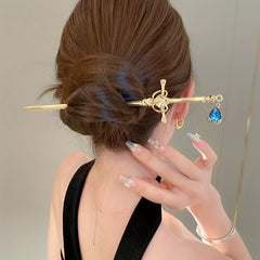 Chinese Style Crystal Sword Hairpin Metal Hair Accessories
