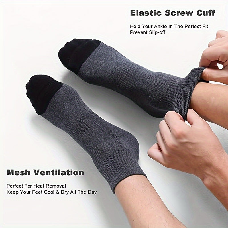 6 Pairs Cushioned Running Socks Breathable Outdoor Sports Socks