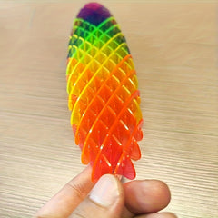 Colorful Stretchy Worm Fidget Toy in Vibrant Rainbow Colors