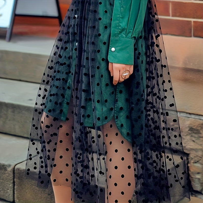 Stretchable Polka Dot Lace Tulle Fabric Mesh for DIY Dress