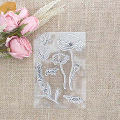 Lotus Flower DIY Decorative Cartoon Transparent Stamp