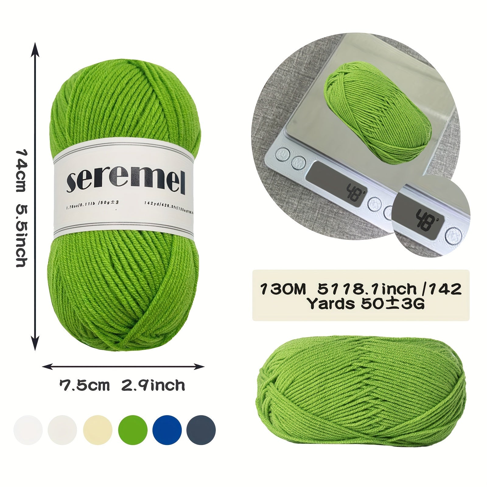 2 Pieces Crochet Yarn 280 Yards Acrylic Yarn Assorted Colors