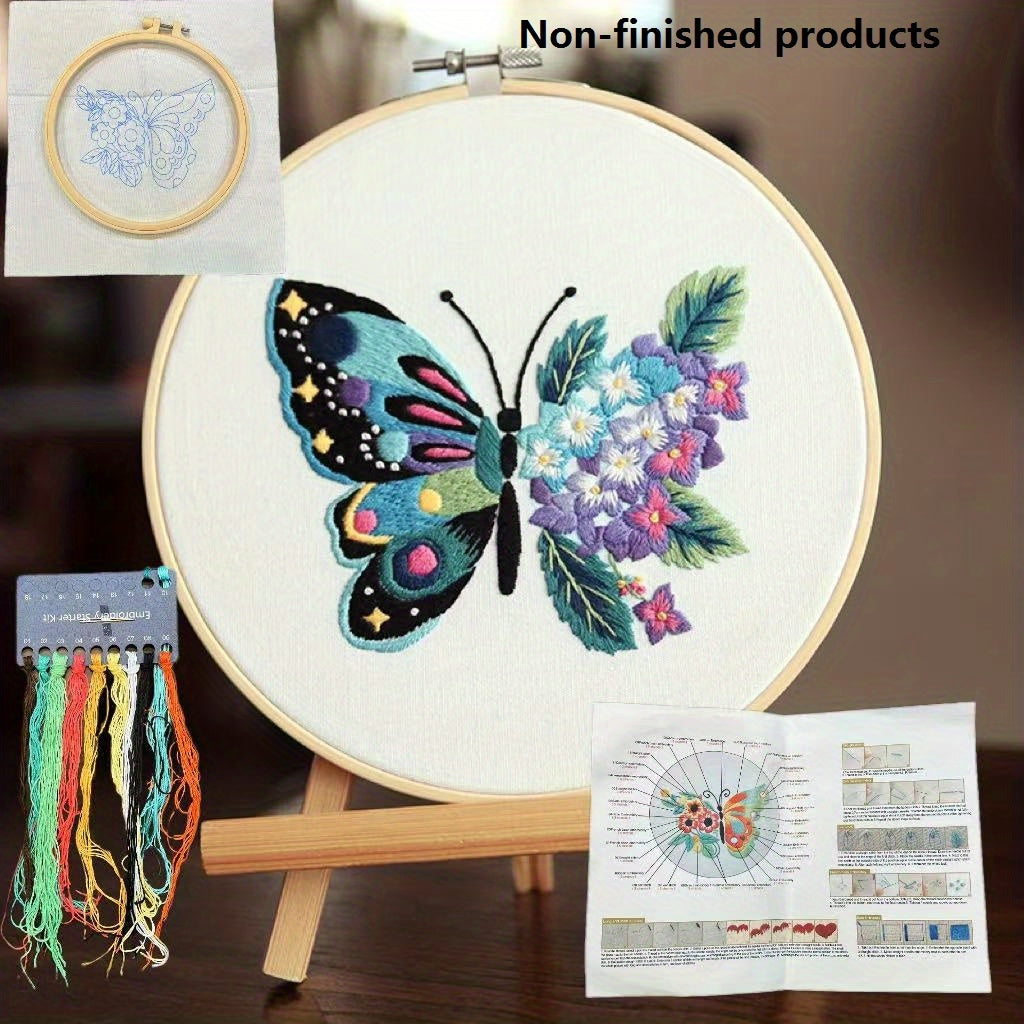 3D Embroidery Starter Kit for Adults - Cross Stitch with Flower Pat
