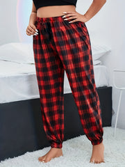 Women's Plus Plaid Print High Stretch Pajama Pants