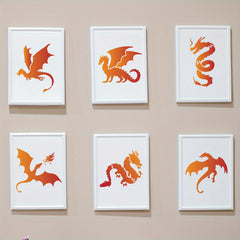 Autumn Theme Drawing Stencils with Paint Brushes
