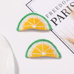 2pcs Lemon Hair Clips Knitted Sweet Side Hair Accessory