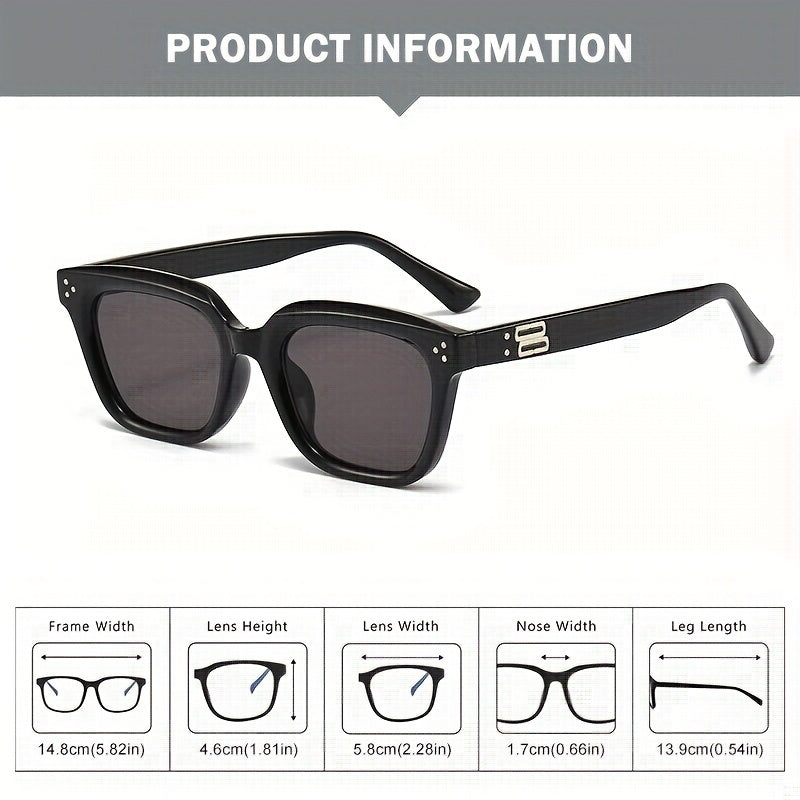 Men's Square Frame UV Protection Driving Sunglasses with Box