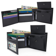 RFID Blocking Leather Men's Wallet with Coin Pocket