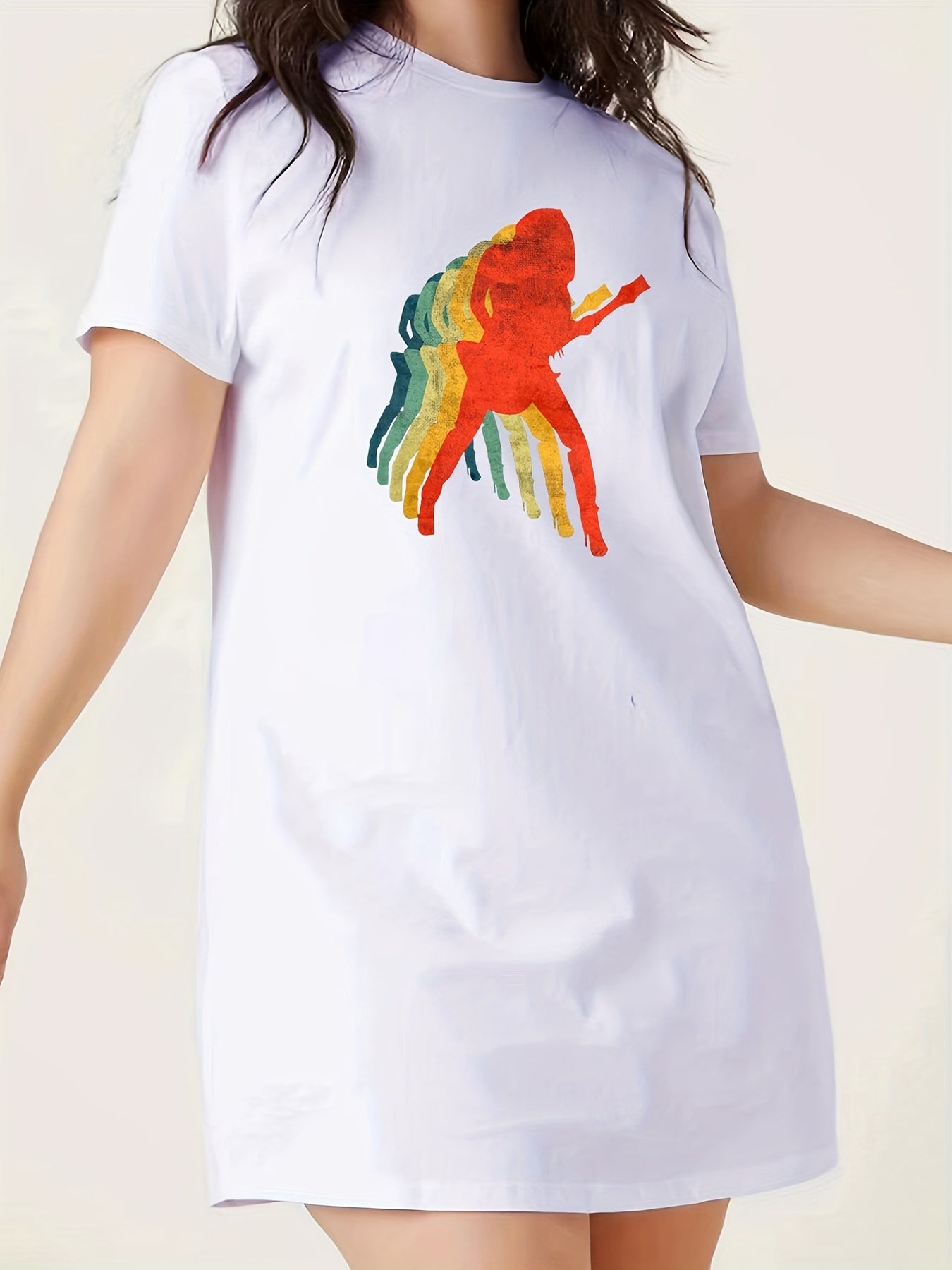  Rainbow Figure Print Tee Nightdress