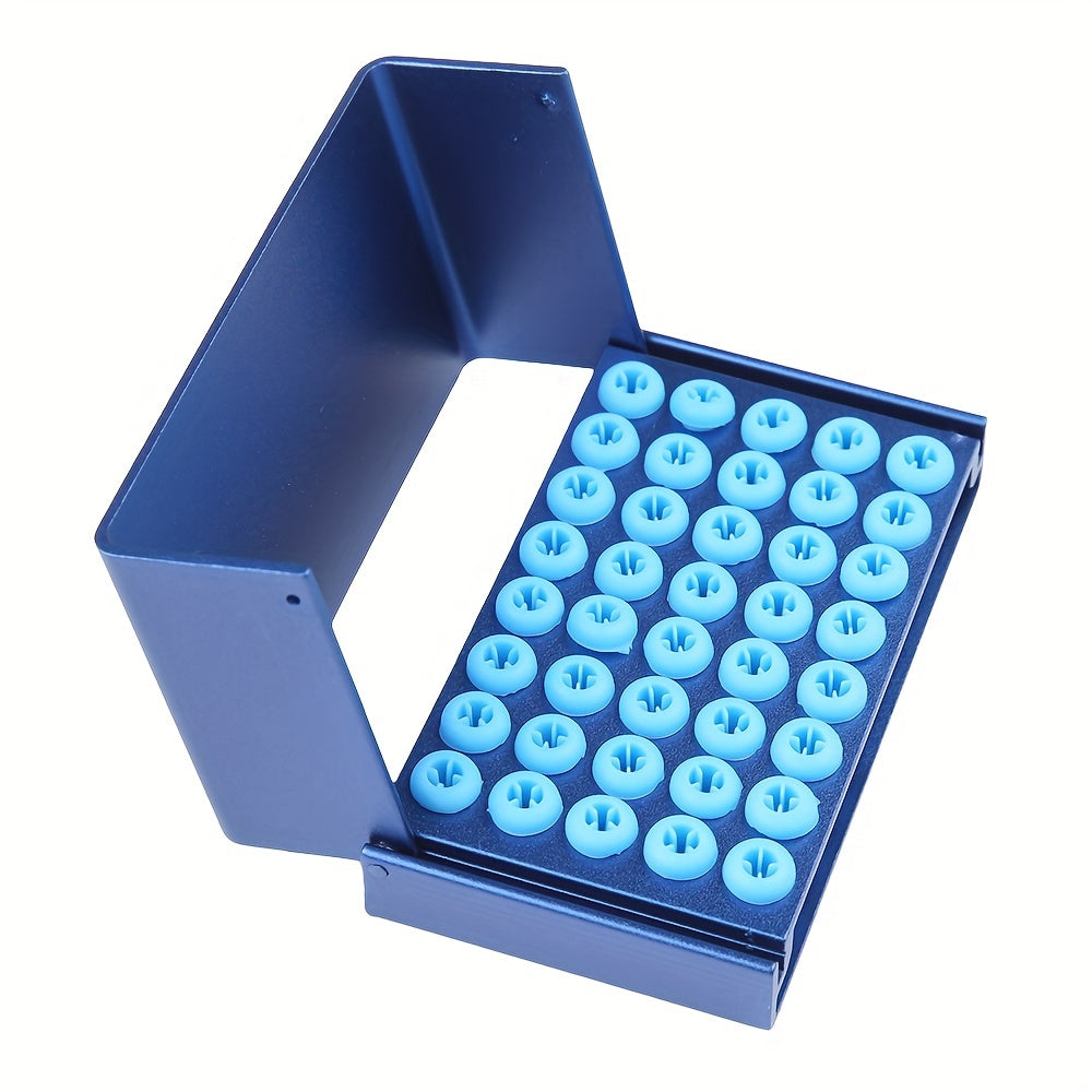 Dental Autoclavable Disinfection Box 40 Holes Aluminium Alloy Dentistry Burs