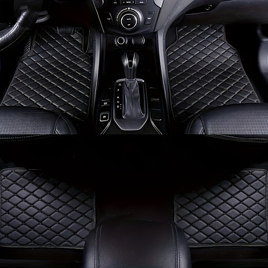 Waterproof Universal Car Floor Mats Front & Rear Set PU Leather Carpets