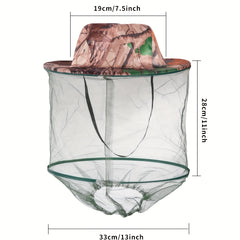 Anti Mosquito Head Net Mesh Face Protection Hat Cap for Adult