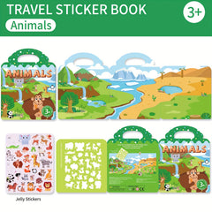 Colorful Dinosaur & Animal Sticker Book - Waterproof
