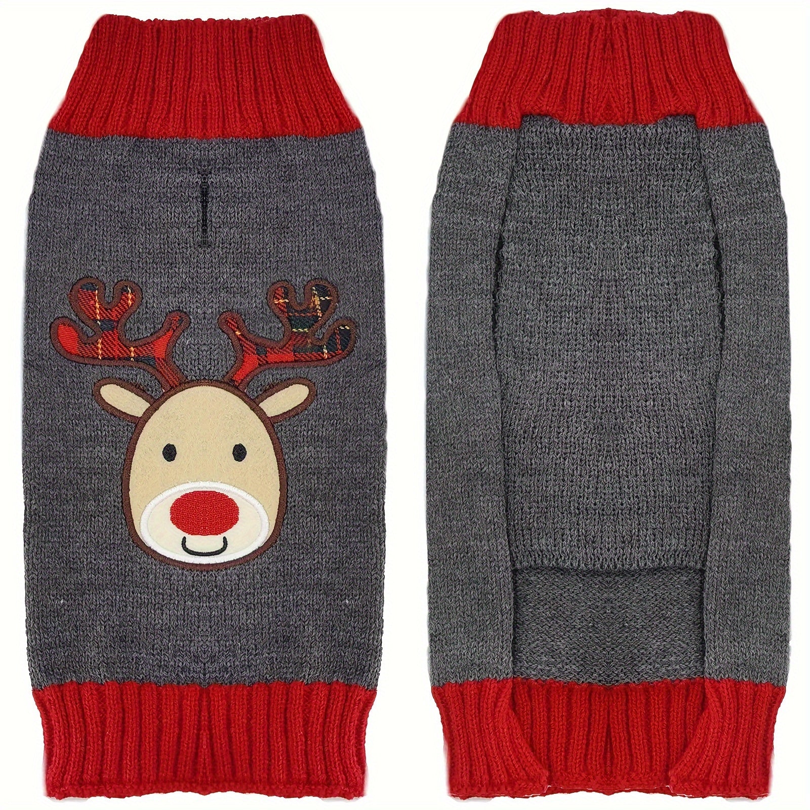 Dog Reindeer Holiday Sweater Funny Christmas Costume - Small/Medium/Large Dogs