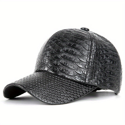 Crocodile Pattern PU Peaked Cap Street Hip Hop Sun Hat