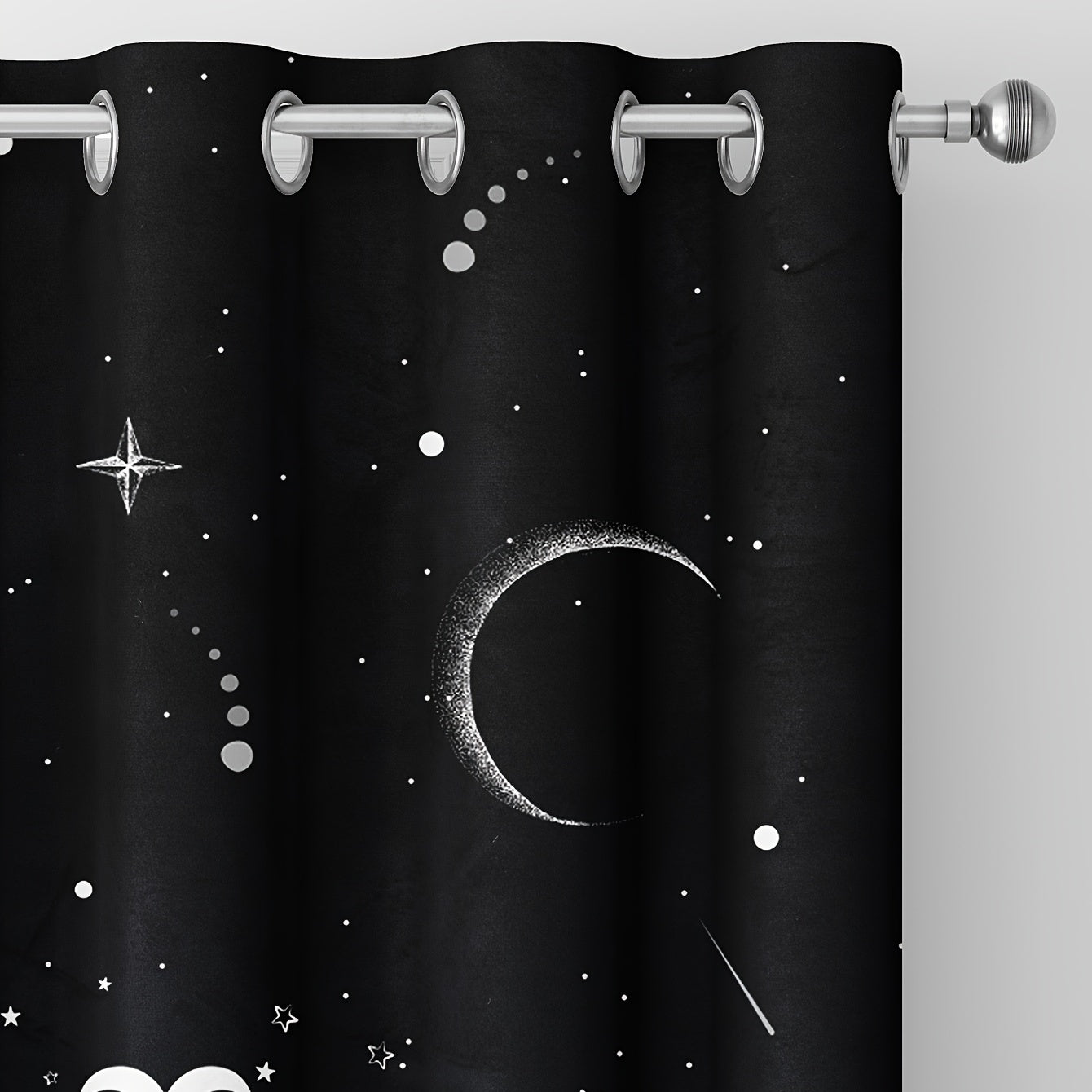 2pcs Sun Moon Curtain Set for Blackout Home Decor
