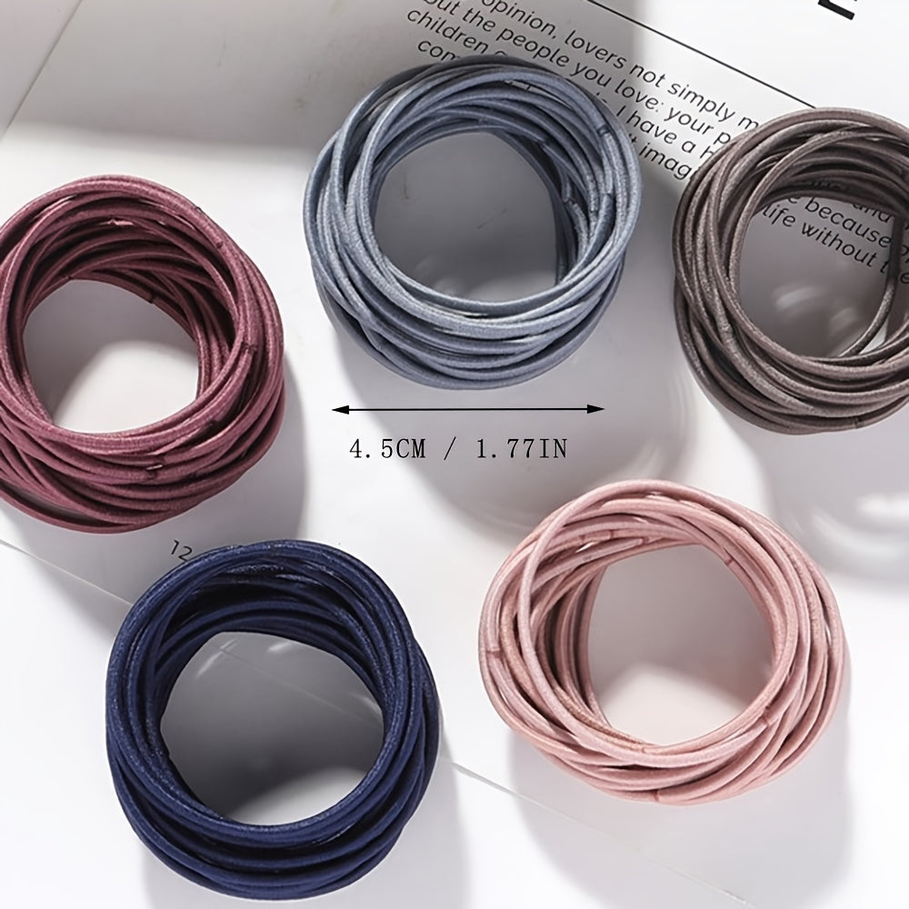 100pcs Multicolor Elastic Hair Ties Rubber Band Women Girls Hair Accessories