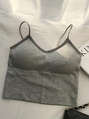 Seamless Backless Sporty Bralette Workout Cami Crop Top